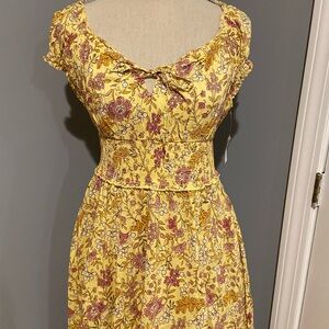 Old Navy Gold and Pink Embellished Sundress with Sweetheart Neckline